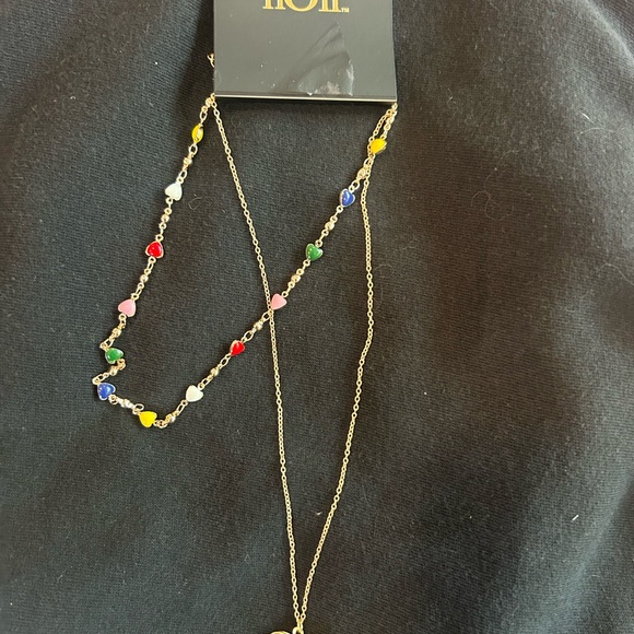 Beautiful golden chain with an open heart and choker/heart-shaped applications - Picture 6 of 6